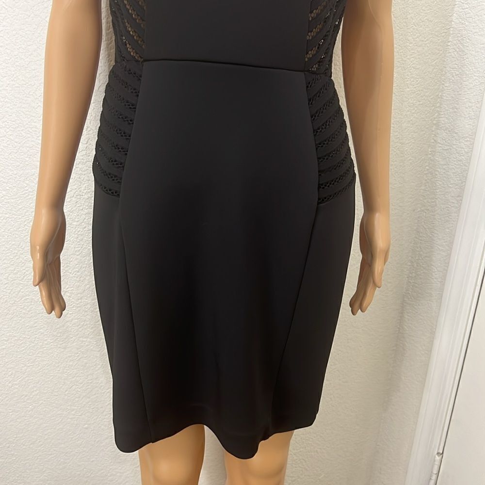 Metaphor Dress Sz Black Scoop Neck Sleeveless Mini Slimming Cutouts Zipper Back - Picture 5 of 11